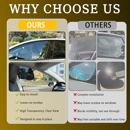 Car Window Shades(2Pack)-2026 New Upgrade Car Side Window Sunshade,Easy Install & Removable Car Window Shade for Baby,Universal Fit Design,UV Protection,Glare Shield