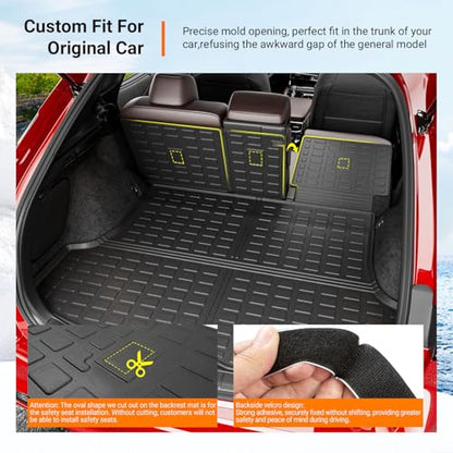 powoq Cargo Mat Compatible with 2023-2026 Lexus RX350 RX350H RX500H Trunk Mat Cargo Liner Back Seat Protector TPE Replacement for 2023-2026 Lexus Accessories (Trunk Mat+Backrest Mats) - size: Compatible with Lexus RX350/450H | 2023-2026