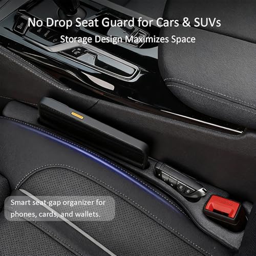 Premium Car Seat Gap Filler Organizer 2-Pack - Universal Fit Seat Gap Plug Blocker, Drop-Proof Console Catcher for Phones, Keys & Cards, Interior Auto Accessories for Cars, Trucks & SUVs