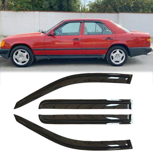 Rainproof Side Window Wind Deflectors for Benz E-Class W124 1984-1995 | Tape-on Sun Rain Guards, Stylish Car Window Visors & Vent Deflectors Installation Tape Included MB01 - size: E-CLASS W124 1984-1995