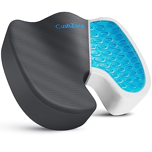 Office Chair Seat Cushion, Cooling Gel Enhanced Memory Foam Cushion for Long Sitting - Back, Sciatica, Coccyx, Tailbone Pain Relief Pillow - for Office, Gaming, Car, Wheelchair - Grey, X-Large - color: Gray, size: X-Large