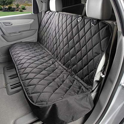 4Knines Back Seat Pet Cover for Dogs w/o Hammock – 54" Wide, Waterproof Car Seat Cover, Non-Slip, Heavy-Duty – Fits Cars, SUVs, Small Trucks – 2 Seat Belt & Latch Access – Back Seat Protector (Black) - color: Black