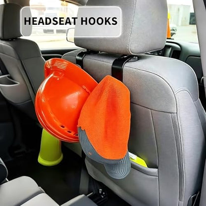 Car Seat Hooks 4 Pack, Headrest Hooks for Purses Groceries Bags with Metal Lock, Car Purse Holder Seat Back Storage Hooks