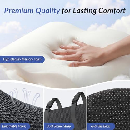 ZIKEE Adjustable Lumbar Support Pillow for Office Chair with Sliding Design for Precise Pain Relief & Support, Ergonomic Lumbar Pillow Improves Posture, Back Support Pillow for Office, Car, Home