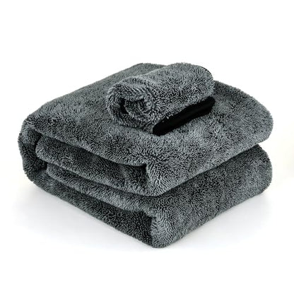 2-Pack Car Drying Towel 24"x40" - 10"x12" Detailing Pros & Home Users - 1300 GSM Microfiber Towels Absorbs Over 11lbs of Water Leaves No Streaks, Spots or Scratches Dries an Entire Vehicle