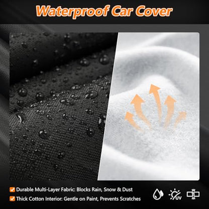 Car Cover for Chevrolet C10 C20 K10 K20 Short Bed 1960-1991, All Weather Waterproof 420D Oxford Cloth with Cotton Lining, Outdoor Car Cover with Windproof Straps, Heavy Duty Sun Rain Snow Protection - size: for Chevy C/K 1960-1991