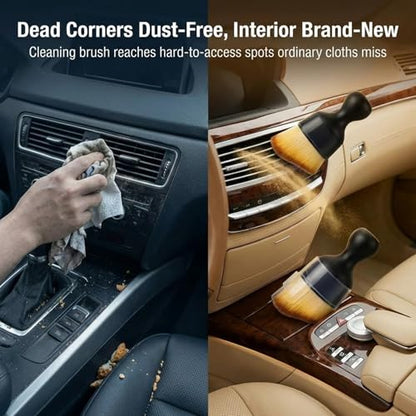 Car Detailing Brush Set, Soft Bristle Interior Cleaning Brushes for Car Dust Removal, Dashboard, Air Vent and Seat Crevice Cleaning (10Pcs + 2Pcs Long Handle) - color: 10Pcs + 2Pcs Long Handle