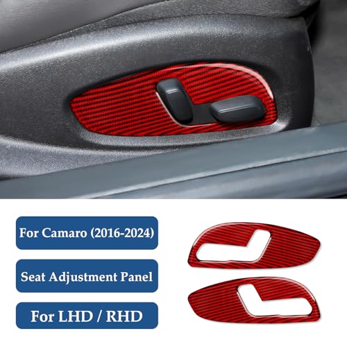 Car Sticker Decal Carbon Fiber Interior Trim Cover for Chevrolet Camaro ZL1 2016 2017 2018 2019 2020 2021 2022 2023 Accessories （Seat Adjustment Button） - color: Seat Adjustment Button