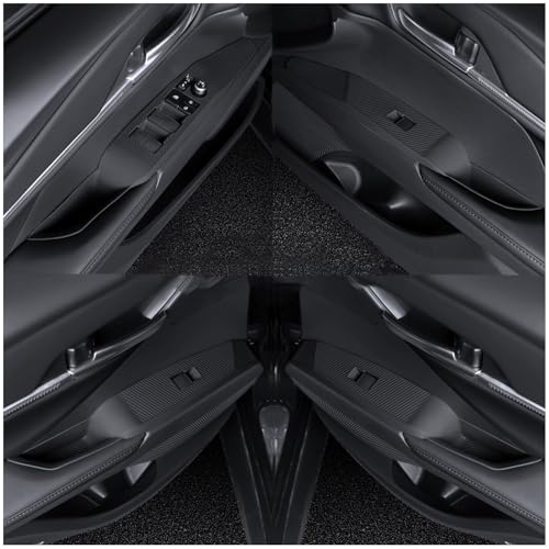 Temmis 4PCS Car Door Window Switch Panel Cover for Toyota Camry 2024-2025, Auto Interior Decor Accessories Armrest Trim Silicone Style Kit-Black (Seats Without Memory Function) - color: Black for Door Window Switch Cover