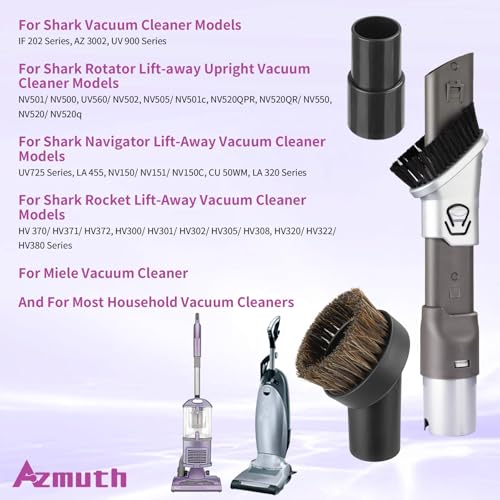 3 Pack 2-in-1 Brush Kits for Shark Crevice Tool and Horse Hair Shark Vacuum Attachments for Rotator, Rocket, DuoClean, Apex, Navigator, NV752, NV650, HV322, HV301, AZ2001, HZ2002 Extended Reach Brush - style: 3 Pack