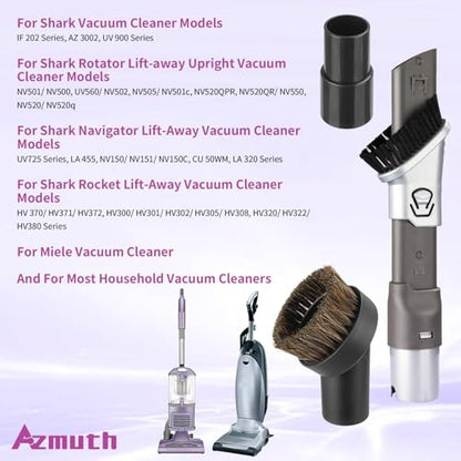 3 Pack 2-in-1 Brush Kits for Shark Crevice Tool and Horse Hair Shark Vacuum Attachments for Rotator, Rocket, DuoClean, Apex, Navigator, NV752, NV650, HV322, HV301, AZ2001, HZ2002 Extended Reach Brush - style: 3 Pack