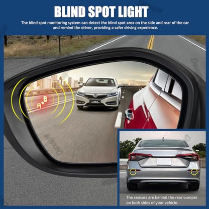 Driver Side Mirror Assembly Compatible with Honda Civic 2022-2025 Heated with Blind Spot Monitor, Power Adjustable Glass Replace 76258T20A21 HO1320351 (7Pin Left) - style: 7pin Left