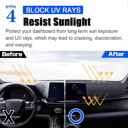 XITER Polyester Dashboard Cover Mat Carpet Dash Nonslip Sun Shade Mat Compatible For Toyota 4RUNNER 2003 2004 2005 2006 2007 2008 2009 - size: 2003-2009 4RUNNER