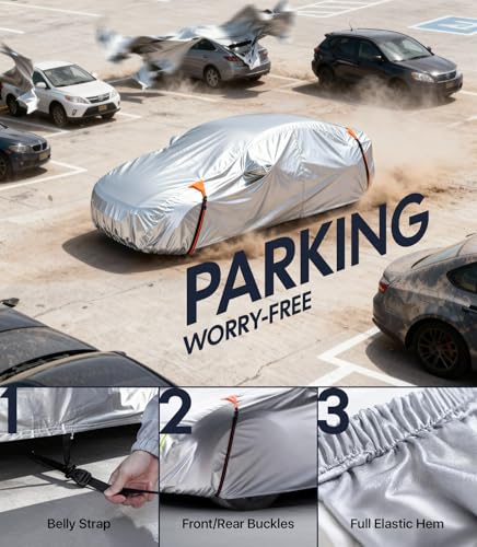 Wigoo Tesla Model Y Car Cover Accessories (2020–2026), Custom Fit All-Weather Outdoor, Waterproof UV Sun & Heat Protection, Ventilated Design, Windproof, Smooth Paint-Safe Lining, Charging Port Zipper - size: for Tesla Model Y (2020-2026)