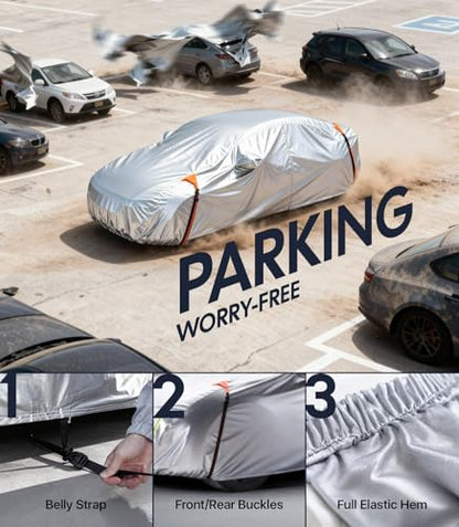 Wigoo Tesla Model Y Car Cover Accessories (2020–2026), Custom Fit All-Weather Outdoor, Waterproof UV Sun & Heat Protection, Ventilated Design, Windproof, Smooth Paint-Safe Lining, Charging Port Zipper - size: for Tesla Model Y (2020-2026)