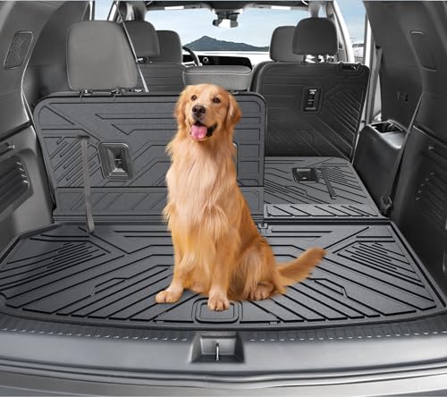 Cargo Mat Backrest Mats for 2024 2025 2026 Chevy Traverse & 2025 2026 Buick Enclave, TPE All Weather Cargo Liner Trunk Mat Car Accessories(24-26 7/8 Seats-3rd Row Backrest Mats&Cargo Mat) - style: 24-26 7/8 Seats-3rd Row Backrest Mats&Cargo Mat