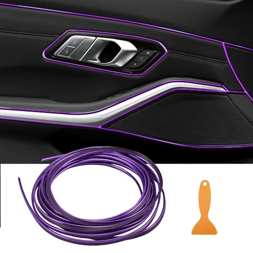TOMALL Car Interior Moulding Strip Car Decorative Filler Insert Strips 10M(32ft) Flexible Electroplating Decoration Styling Dashboard Accessories with Installing Tool (Purple) - color: Car Trim Strip 10M-Purple
