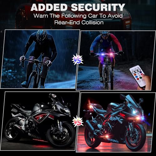 8PCS Wireless LED Strobe Lights, Halloween 8 Colors Wireless Strobe Lights with Remote Control, IP65 Waterproof Rechargeable Anti-Collision LED Emergency Warning Light for Car Drone Aircraft - size: 8PCS (Standard)