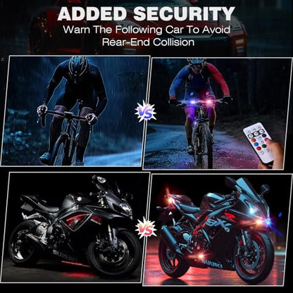 8PCS Wireless LED Strobe Lights, Halloween 8 Colors Wireless Strobe Lights with Remote Control, IP65 Waterproof Rechargeable Anti-Collision LED Emergency Warning Light for Car Drone Aircraft - size: 8PCS (Standard)