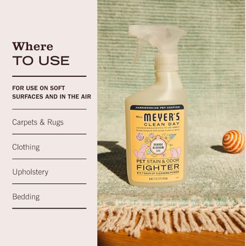 Mrs. MEYER'S CLEAN DAY Pet Stain & Odor Fighter, Orange Blossom Scent, 16oz - size: 16 Fl Oz (Pack of 1)