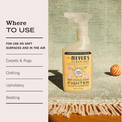 Mrs. MEYER'S CLEAN DAY Pet Stain & Odor Fighter, Orange Blossom Scent, 16oz - size: 16 Fl Oz (Pack of 1)