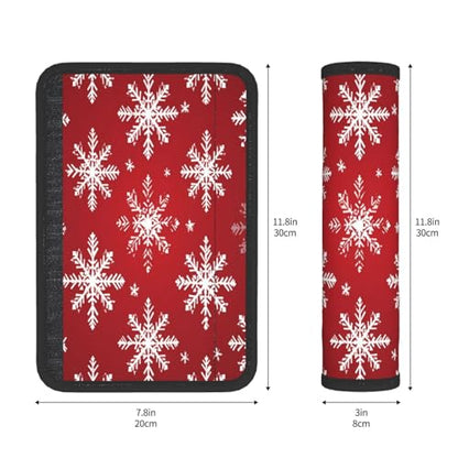 Seat Belt Cover Pad Christmas Snowflakes Pattern Soft Safety Car Automotive Seat Belt Pads Cushion Shoulder Strap Covers for Cars or Bags, 2 Pcs - color: Christmas Snowflakes Pattern