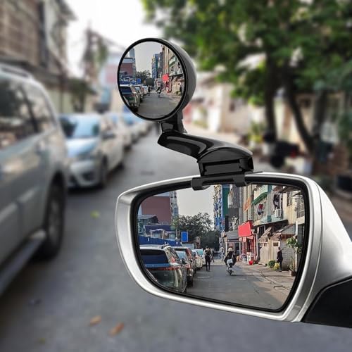 Blind Spot Mirror Adjustable 360 Degree Car Side Mirror, HD Glass Rear View Exterior Accessories Frame Thickness Less than 5MM for Car SUV (long-armed Left) - style: long-armed Left
