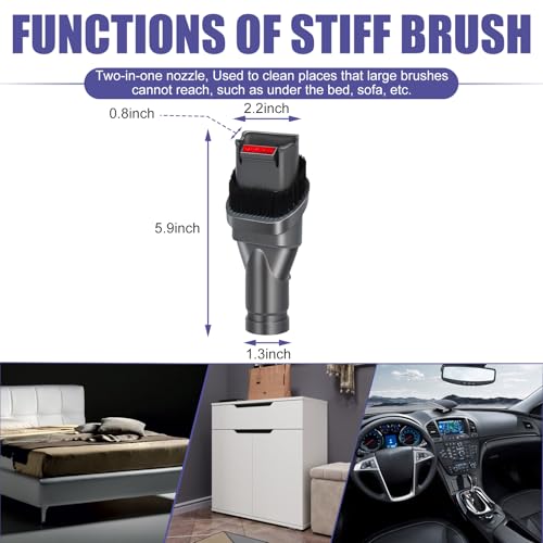 V6 Brush Attachments Kit Compatible with Dyson DC34 DC44 DC59 Accessories DC16 DC24 DC35 DC56 Animal Cord Free Handheld Motorhead Vacuum 5 Pcs Set
