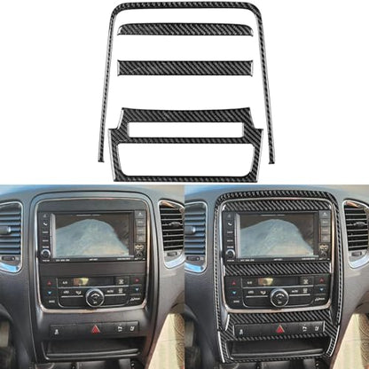 NVCNX Real Premium Carbon Fiber Accessories for Dodge Durango 2011-2013 2012 Car Dash Board Dashboard Infotainment System Panel Cover Interior Trim Sticker Decal 4PCs - color: 2011-2013 Dash Infotainment System Panel Trim