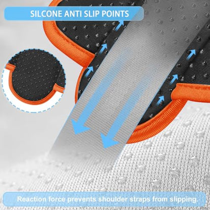 ZINZ 2-Pack Universal Shoulder Pad with Ultra Thick Cushion for Bag Luggage Bag Crossbody, Plus Long & Anti-Slip & Breathable,Grey-Orange Edge - color: Grey-Orange edge