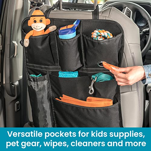 High Road BackPockets Seat Back Organizer - Back of Seat Organizer and Seat Protector with Storage Pockets and Bag Dispensers for Car, SUV, Truck or Van