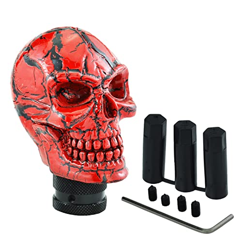 Skull Gear Speed Shift Stick Head Fit Most Cars - color: Red Pattern