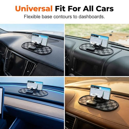 Mobile Phone Bracket Anti-Slip Mat,2026 New Multifunction Car Dashboard Mat with Temporary Parking Number Sticker,Universal Car Organizer Non-Sticky Pad for Phones Sunglasses Keys Gadgets (White) - color: White