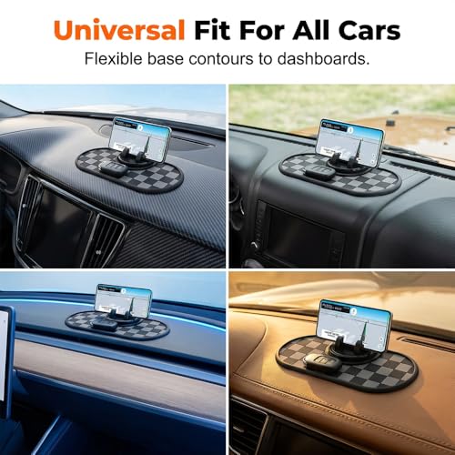 Mobile Phone Bracket Anti-Slip Mat,2026 New Multifunction Car Dashboard Mat with Temporary Parking Number Sticker,Universal Car Organizer Non-Sticky Pad for Phones Sunglasses Keys Gadgets (Pink) - color: Pink