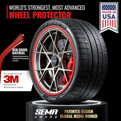 RIMiQ PROTECTiQ PRO Universal Rim Protection Trim - Curb Rash Guard with Award-Winning 3/8" Patented Design and Premium 3M Tape - Fits Up to 4X 24 Wheels, Cars, Trucks, SUVs - Red - color: Red, size: Protectiq Pro