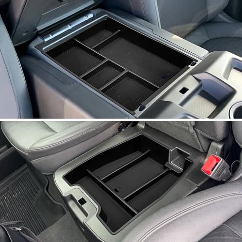 Zxiaochun Center Console Organizer Tray for 2019-2025 2026 Chevy Silverado/GMC Sierra 1500 & 2020-2026 Silverado/Sierra 2500HD 3500HD, Armrest Box Storage Tray (Split-Bench Folding Seat ONLY)-2PCS - size: 2PCS Trays