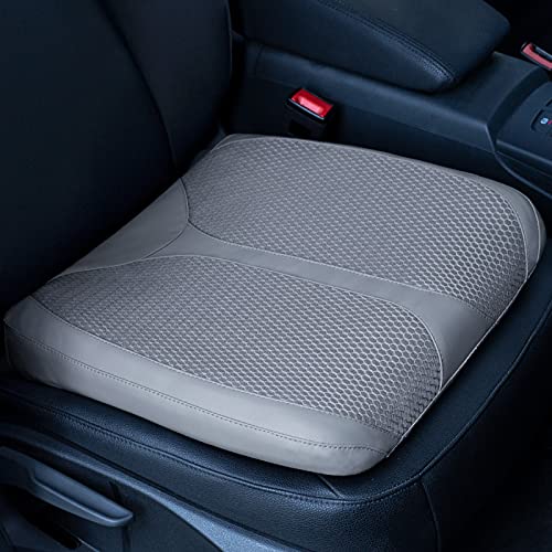 Car Memory Foam Heightening Seat Cushion for Short Drivers, Improve Driving Vision, Double Layered Design, Hip/Tailbone/Lower Back Pain Relief, Adults Booster Seat for Car,Truck,SUV,Office. - color: Gray Mesh