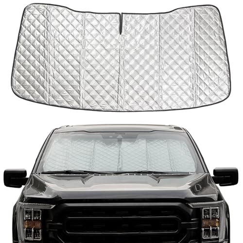 JOYTUTUS Windshield Sunshade, Fit for Ford 2015-2024 F150, Foldable Car Front Window Sun Shade, Car Sunshade Shield to Block Harmful UV Rays and Sun to Keep Your Vehicle Cool & Comfort