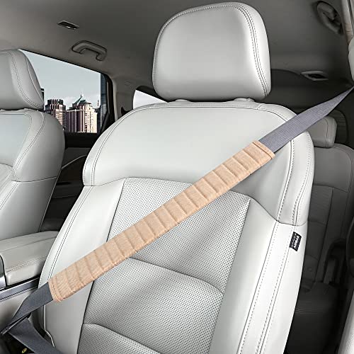 HighnessHwoo Car Seatbelt Covers Cushion Shoulder Pads Protector Sleeve for Adults, Auto Extra Long Seat Belt Strap Cover Decorations for Women, Kids, Honda, Trucks Accessories, 1pc, 19.5in, Beige - color: Beige, size: 19.5in - 1pc