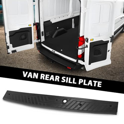 GRAND ORANGE Rear Sill Plate, Compatible with Ford Transit 150 250 350 2015-2023 Cargo Van, CK41-B40352-C Black Rear Door Step Pad Accessories - size: Fit Ford Transit 150 250 350 Cargo Van 2015-2023