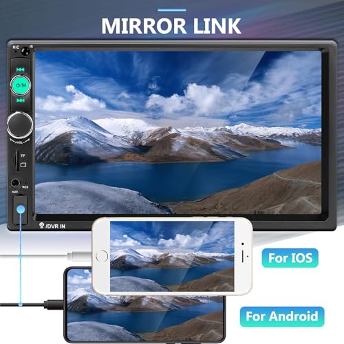 Podofo Car Stereo Double Din Car Radio 7 Inch MP5 Player with HD Touch Screen Digital Display Bluetooth Multimedia Support PhoneLink USB SD Aux-in 2 Din Autoradio with Backup Camera - style: style 1