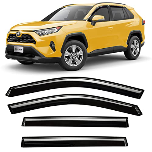 Tape-on Side Window Visors rain Guards Vent Deflectors for Toyota RAV4 2019 2020 2021 2022 2023 2024 2025, Smoke Tinted 4pcs - size: Compatible with Toyota Rav4 2019-2025