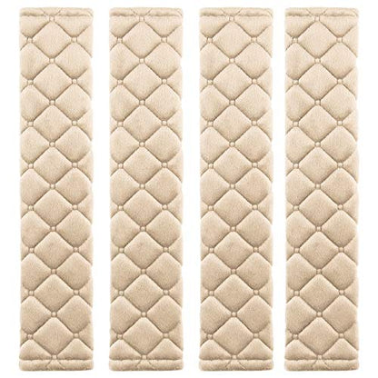4 Pack Universal Car Seat Belt Pads, Adult Seat Belt Shoulder Strap Covers Harness Pad for Car/Bag,Soft Comfort Helps Protect You Neck Shoulder from The Seat Belt Rubbing (4pack-Beige) - color: beige