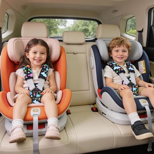 3 Pcs Car Seat Stroller Straps Pads for Baby, Soft Shoulder Strap and Crotch Covers, Universal Shoulder Straps Pads for Car Seat, Pushchair, High Chair (Dinosaur) - color: Dinosaur