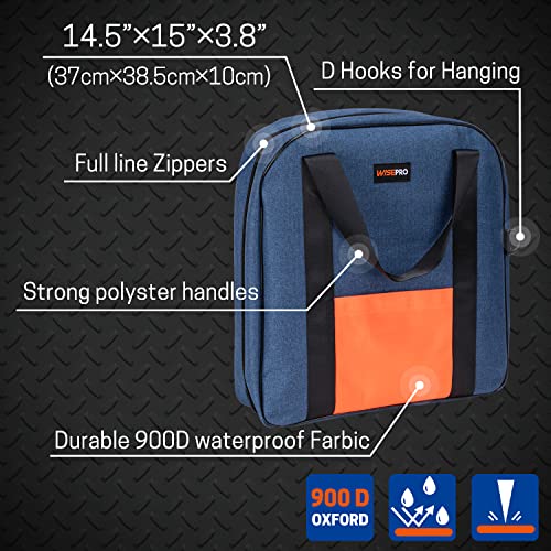 15 Inch Jumper Cable Bag, Heavy Duty Cable Storage Bag, Water Resistant Cable Organizer Bag for Jumper Cable, EV Charging Cables, Cords and Hoses (15 Inch Blue) - size: 15 Inch Blue