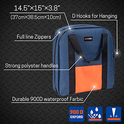 15 Inch Jumper Cable Bag, Heavy Duty Cable Storage Bag, Water Resistant Cable Organizer Bag for Jumper Cable, EV Charging Cables, Cords and Hoses (15 Inch Blue) - size: 15 Inch Blue