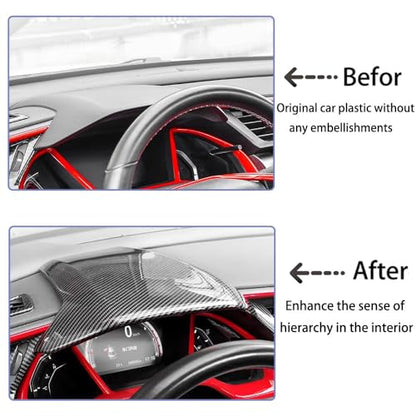 Car Accessories Fit for Honda Civic 10th Gen 2016-2021 ABS Carbon Fiber Interior Dashboard Cover Trim 1PC Set