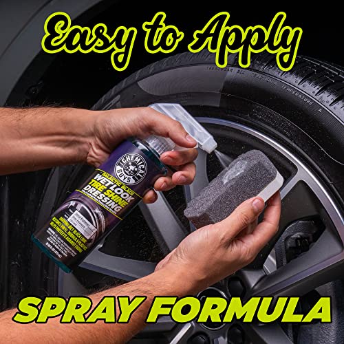 Chemical Guys Galactic Black Wet Look Tire Shine Dressing – High Gloss Tire Spray for Trim & Rubber – Restores Deep Black Shine and Protection for Cars, Trucks, Motorcycles and RVs, 16 oz - size: 16 Fl Oz