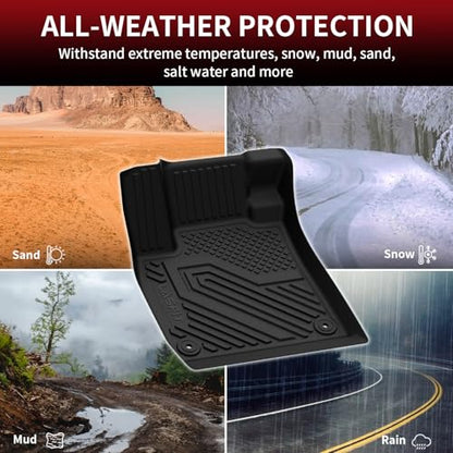 LASFIT Floor Mats & Trunk Mat for Honda Accord Sedan 2026 2025 2024 2023 (Gasoline & Hybrid), All Weather TPE Floor Liners 1st & 2nd Row & Cargo Mat Full Set, Black - style: 3）For Honda Accord | 2023-2026 | Full Set