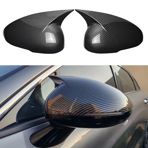Side Rearview Mirror Caps For KIA K5 2021 2022 2023 2024 2025 2026 LH & RH Ox Horn Cover Wing Mirror Protect Decorate Covers Auto Exterior Decoration Accessories (Carbon Fiber Color) - color: Carbon Fiber Color